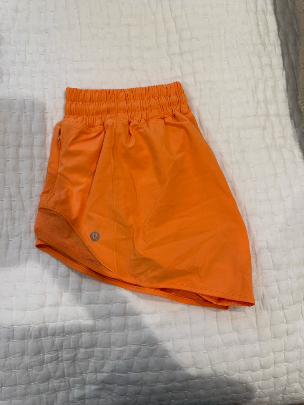 lululemon athletica Bright Orange Athletic Shorts with Elastic Waist